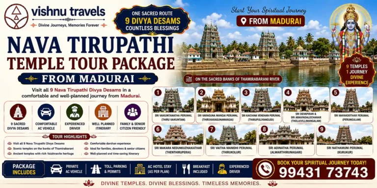 Nava Tirupathi Temple tour Package from Madurai