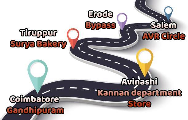 Coimbatore to Tirupati Route Map