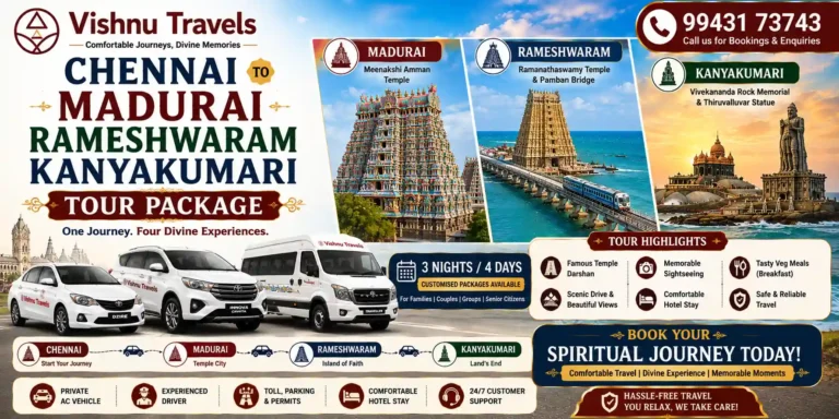 Chennai to Madurai Rameshwaram Kanyakumari Tour Package