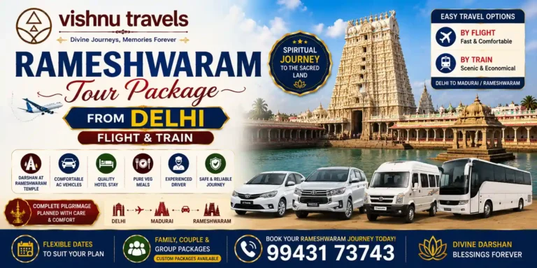 Rameshwaram Tour Package from Delhi – Flight & Train