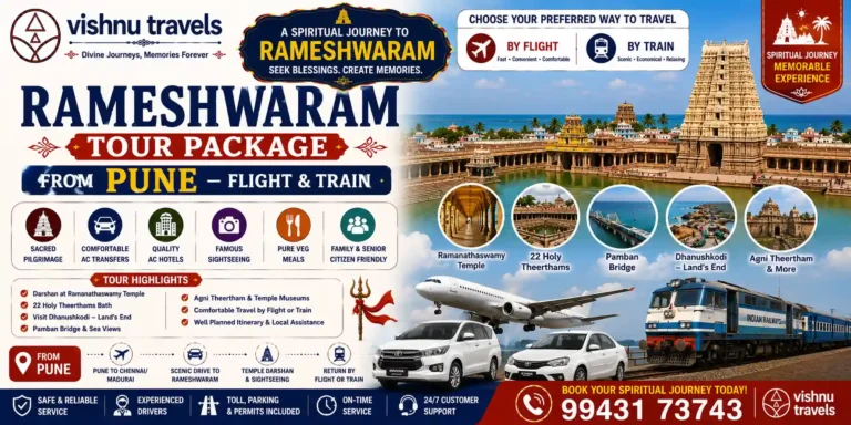 Rameshwaram Tour Package from Pune – Flight & Train