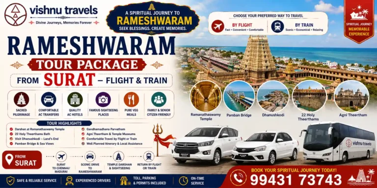Rameshwaram Tour Package from Surat – Flight & Train