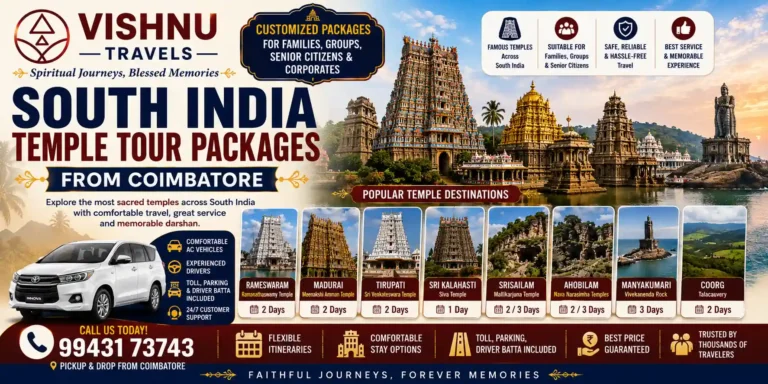 South India Temple Tour Packages from Coimbatore